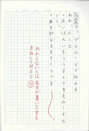 4年生 ノートの書き方 例 中央区立日本橋小学校
